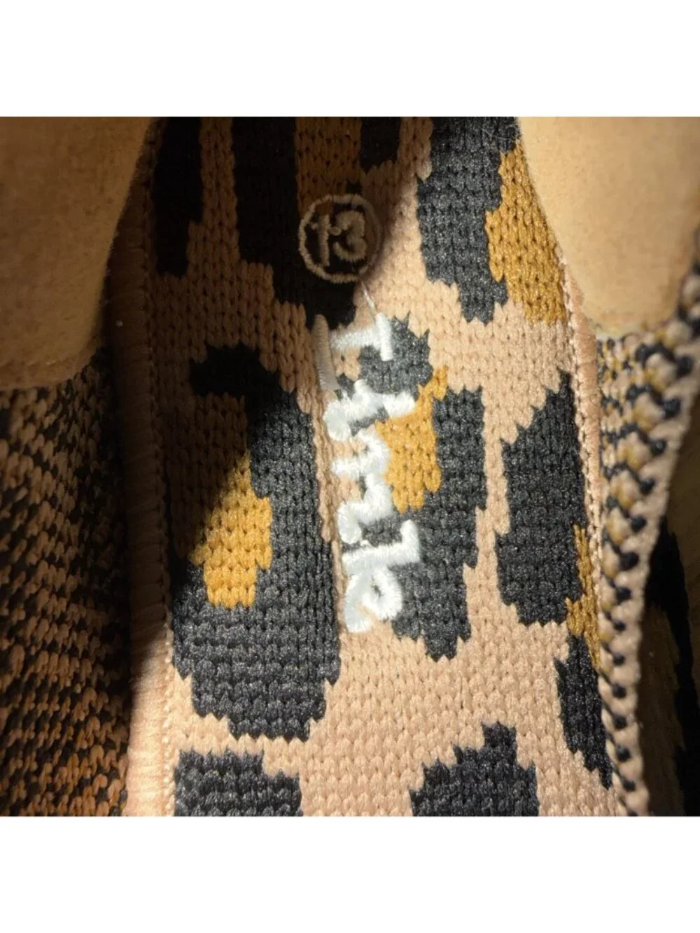 Link Girls Kids Leopard Washable Flat Shoes Brown Black Size 13